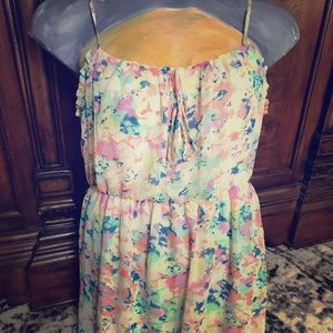 Anthropologie splatter chiffon garden party dress